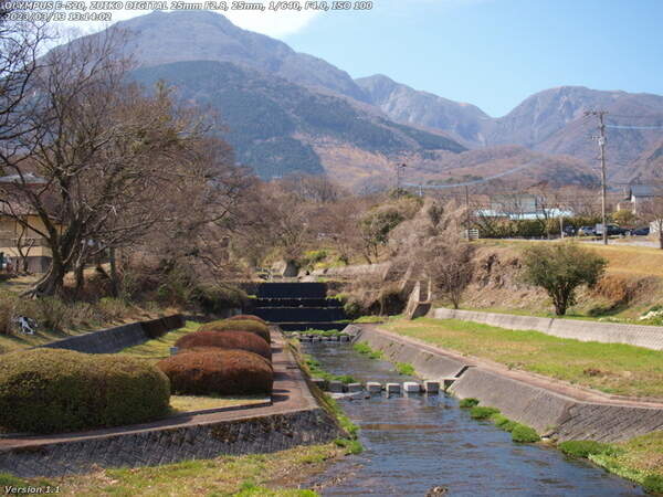 境川(別府市) 境川と鶴見岳