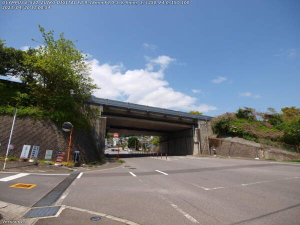 52号線(別府市) 高速道路との交差地点