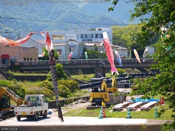 境川(別府市) 境川橋付近での工事