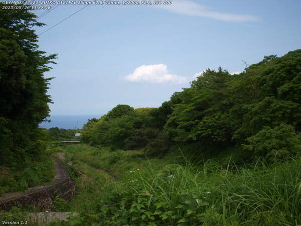 境川(別府市) イナコスの橋が見えてきた