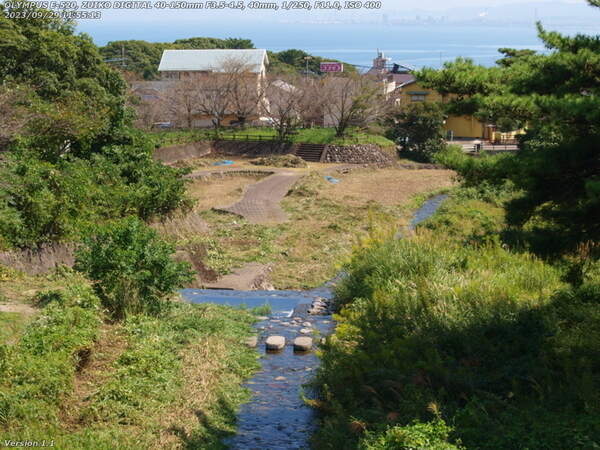 境川(別府市) 河川敷広場が除草されている