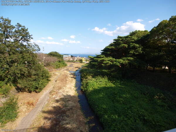 南立石公園(別府市) イナコスの橋からの下流の眺め
