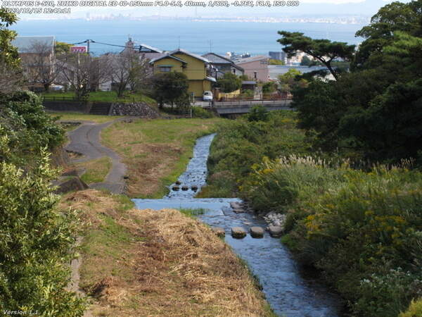境川(別府市) イナコスの橋からの下流の眺め