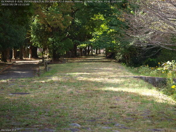 南立石公園(別府市) 境川の土手上の遊歩道へ