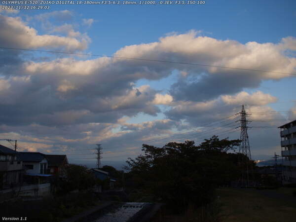 境川(別府市) 夕暮れも近い