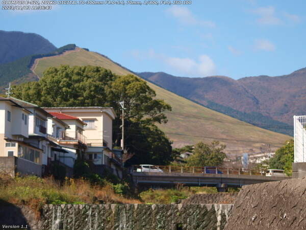 境川(別府市) 古戦場橋と扇山