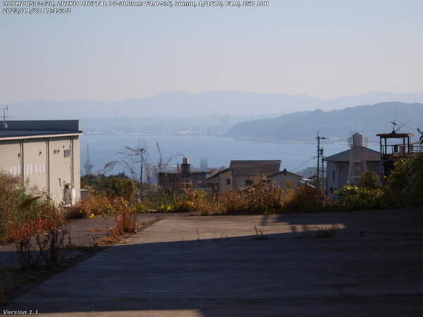 境川(別府市) 別府湾と大分市街