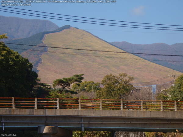 境川(別府市) 古戦場橋と扇山