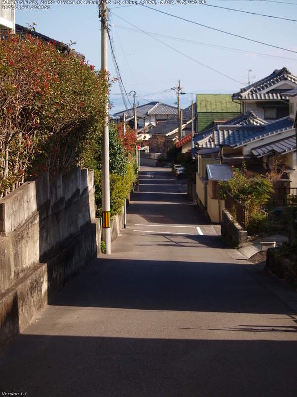 南荘園町(別府市) 南荘園町を六角温泉方面へ向かう