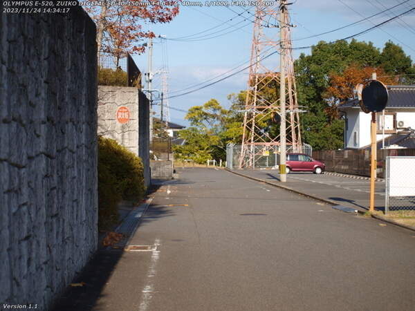 南立石二区(別府市) 西別府団地の下の道で境川へ向かう