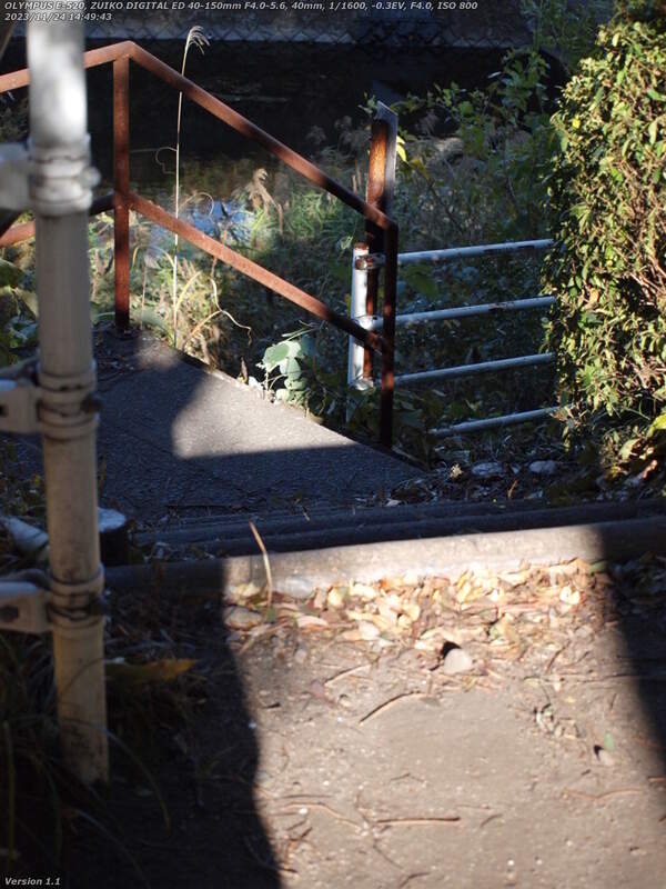 南立石公園(別府市) 階段で河川敷広場へ