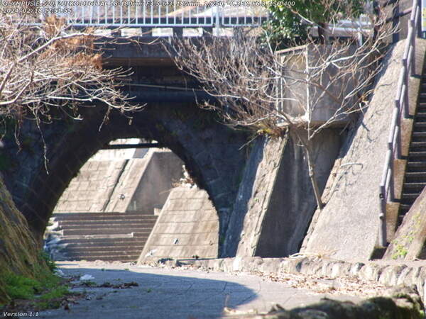 板地川(別府市) 板地橋の手前で道路へ上がる