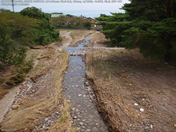 境川(別府市) イナコスの橋からの下流の眺め