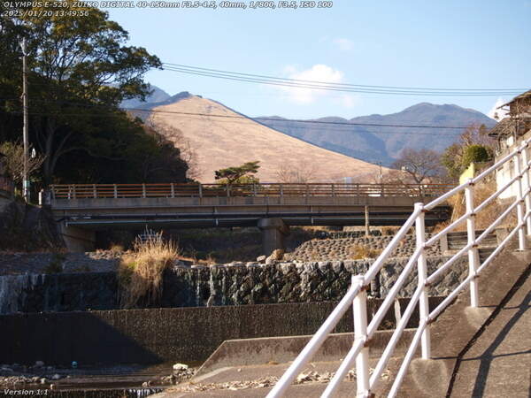 境川(別府市) 古戦場橋と扇山