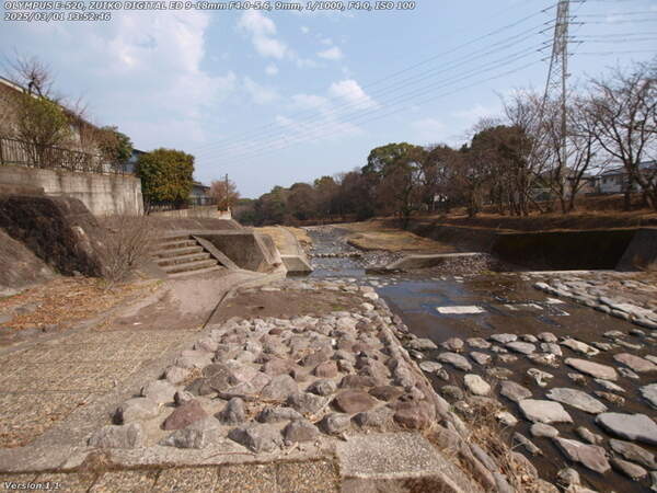境川(別府市) 西別府団地の横は通年歩きやすい