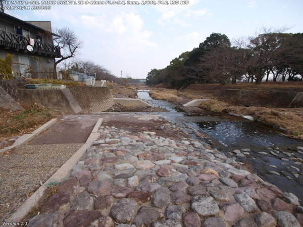 境川(別府市) 砂防ダムで行き止まりになる