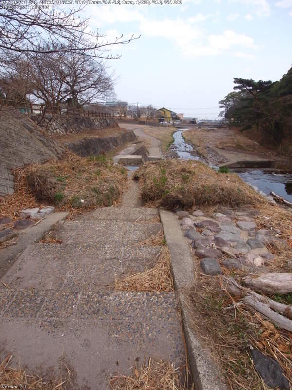 境川(別府市) 古戦場橋が見えてきた