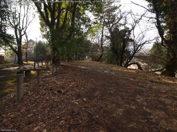 南立石二区(別府市) 境川の土手上の遊歩道を進む