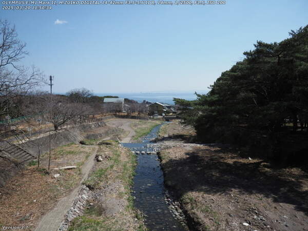 境川(別府市) イナコスの橋からの下流の眺め