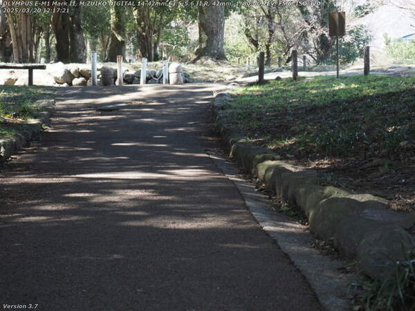 南立石公園(別府市) 境川の土手上の遊歩道へ向かう
