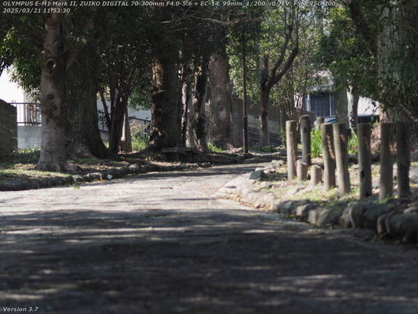 南立石二区(別府市) 境川の土手上の遊歩道を上る