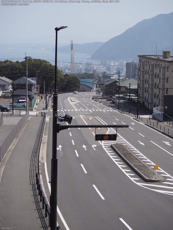 南立石二区(別府市) 富士見通り歩道橋からの別府市街の眺め
