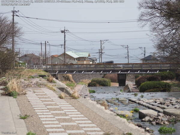 境川(別府市) 西別府橋が近づいてきた