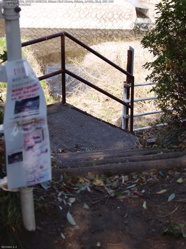 南立石公園(別府市) 階段で河川敷広場へ