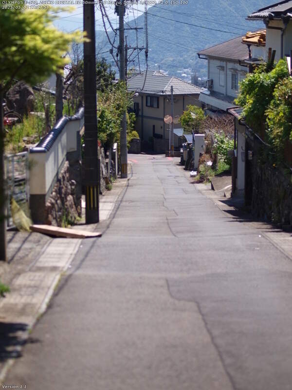 南立石生目町(別府市) 生目町の住宅地を進む