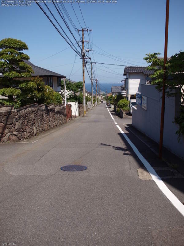 鶴見園町(別府市) 鶴見園町の住宅地を下る