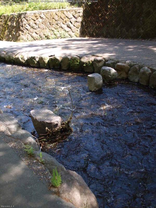 板地川(別府市) 飛び石が流されている
