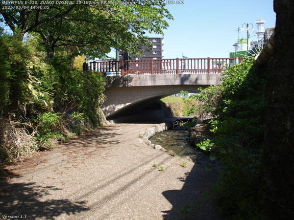 板地川(別府市) コミュニティーセンターに出入りするための橋