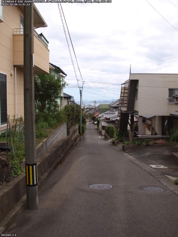 南荘園町(別府市) 南荘園町の住宅地を進む