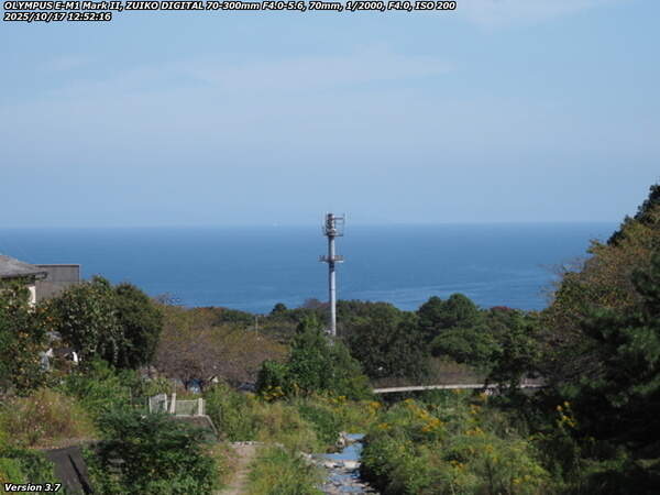 境川(別府市) 飛び石の途中からの別府湾の眺め
