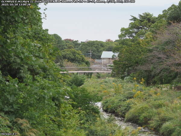 境川(別府市) イナコスの橋が見えてきた