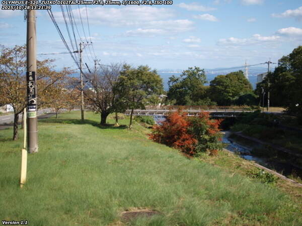 扇山町(別府市) 扇山町を境川沿いに下る