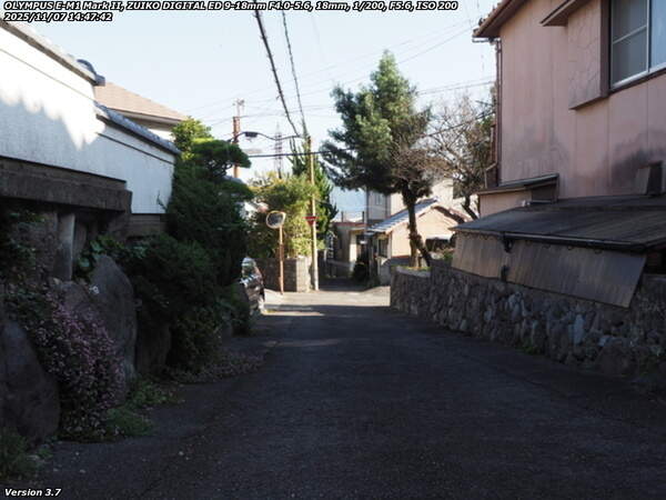 南立石生目町(別府市) 生目町を板地川に沿って下流へ