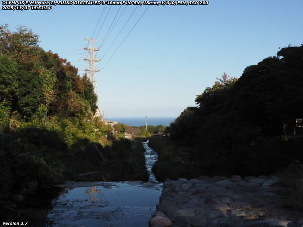 境川(別府市) 別府湾とその先の四国