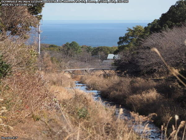 境川(別府市) イナコスの橋が見えてきた
