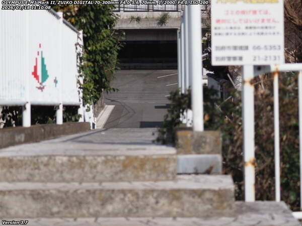 鶴見園町(別府市) 板地川歩道橋を渡る