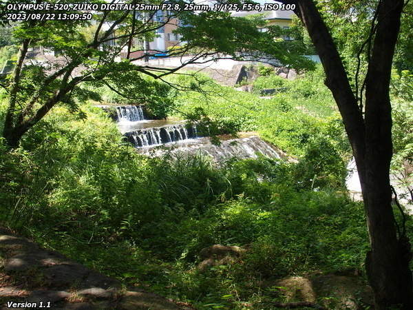 南立石二区(別府市) 境川の土手上の遊歩道から眺める境川