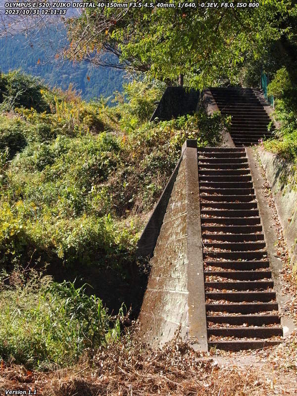 境川(別府市) 砂防ダム横の長い階段