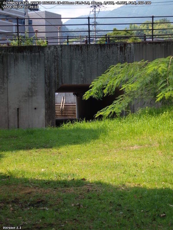 南立石公園(別府市) 52号線の下の歩行者用通路が見えてきた