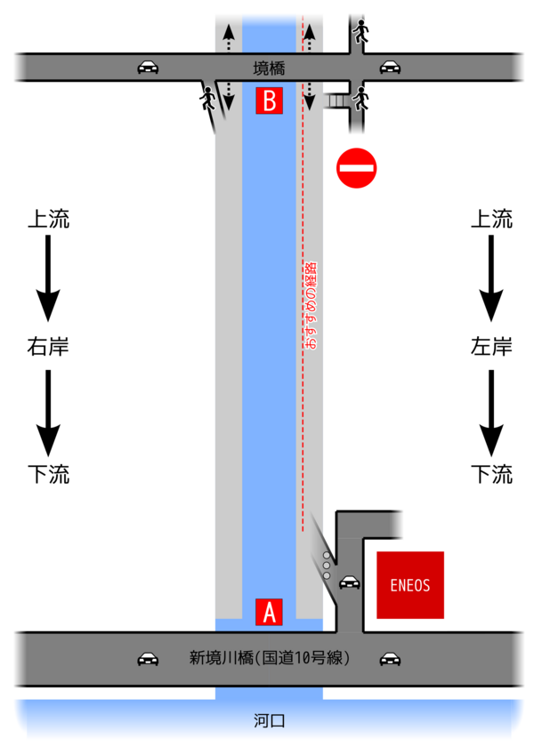 01. 新境川橋(国道10号線)から境橋まで