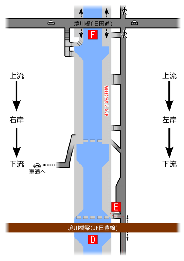 03. 境川橋梁(JR日豊線)から境川橋(旧国道)まで